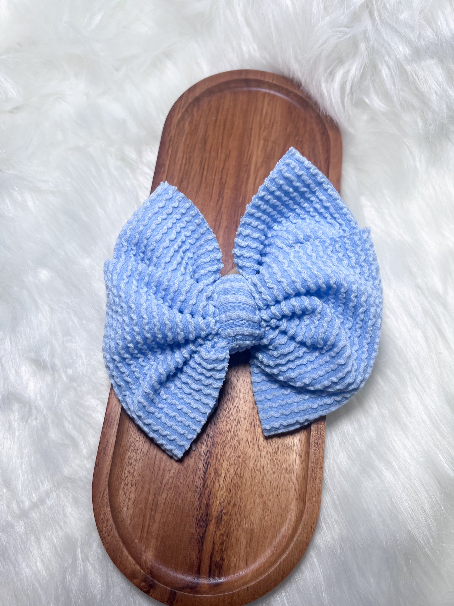 Baby blue messy 5” bow