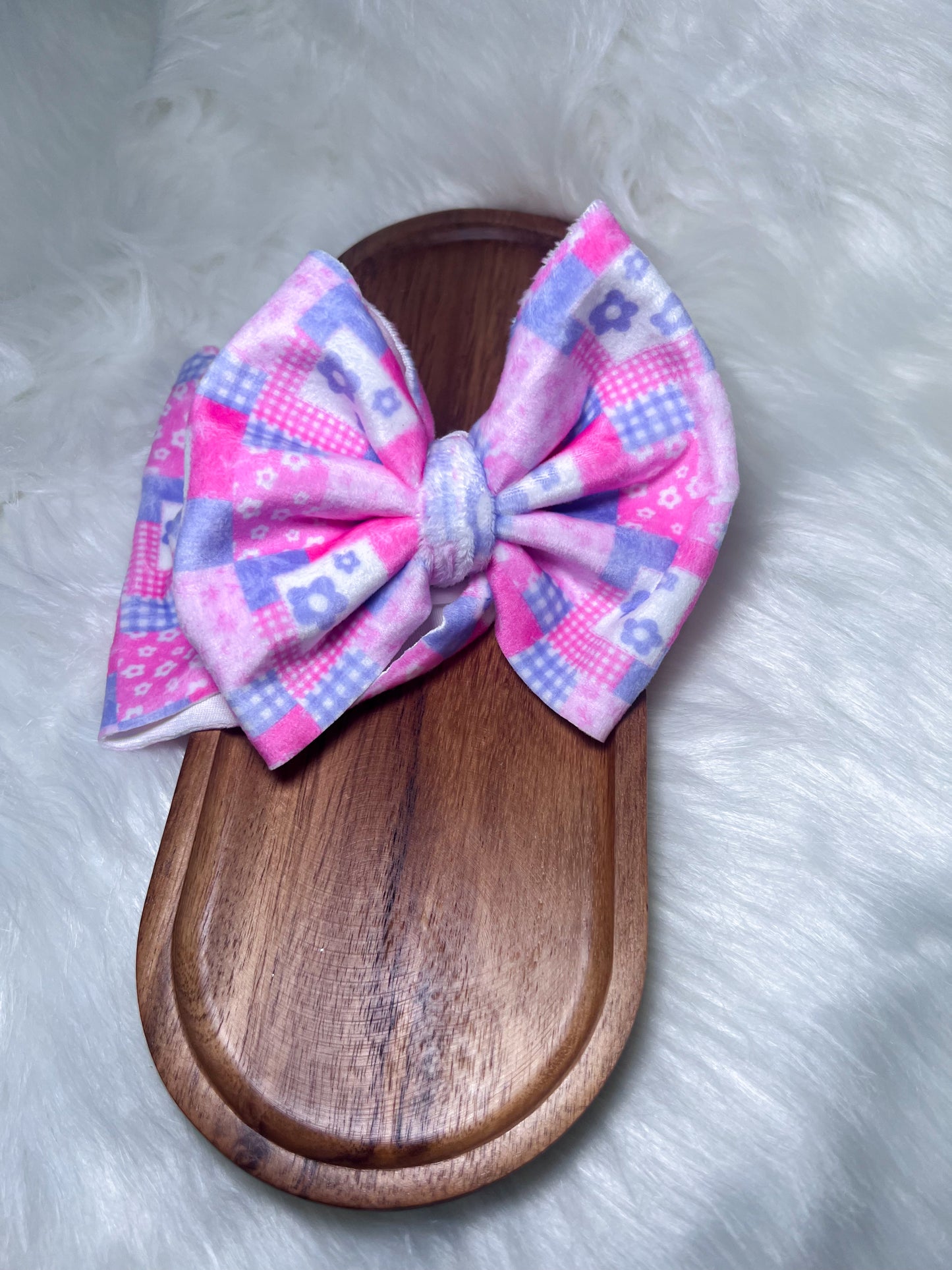 Pink collage 5” regular bow